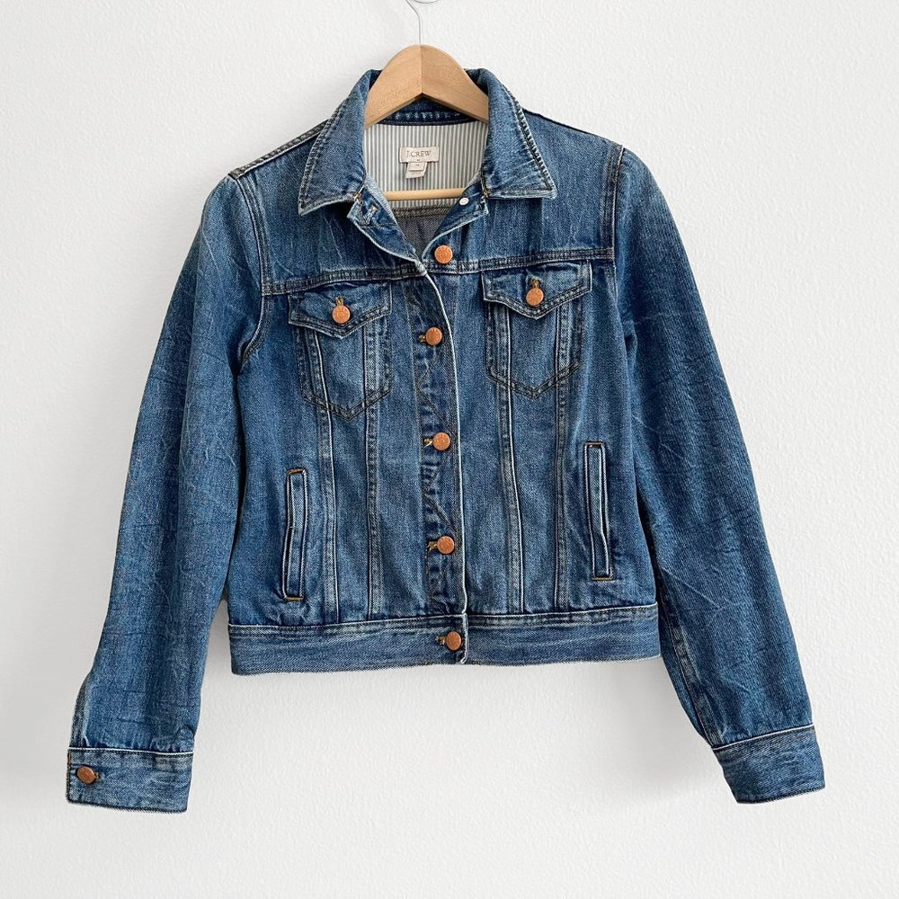 J. Crew Factory Classic Jean Jacket in Dark Denim Wash XS